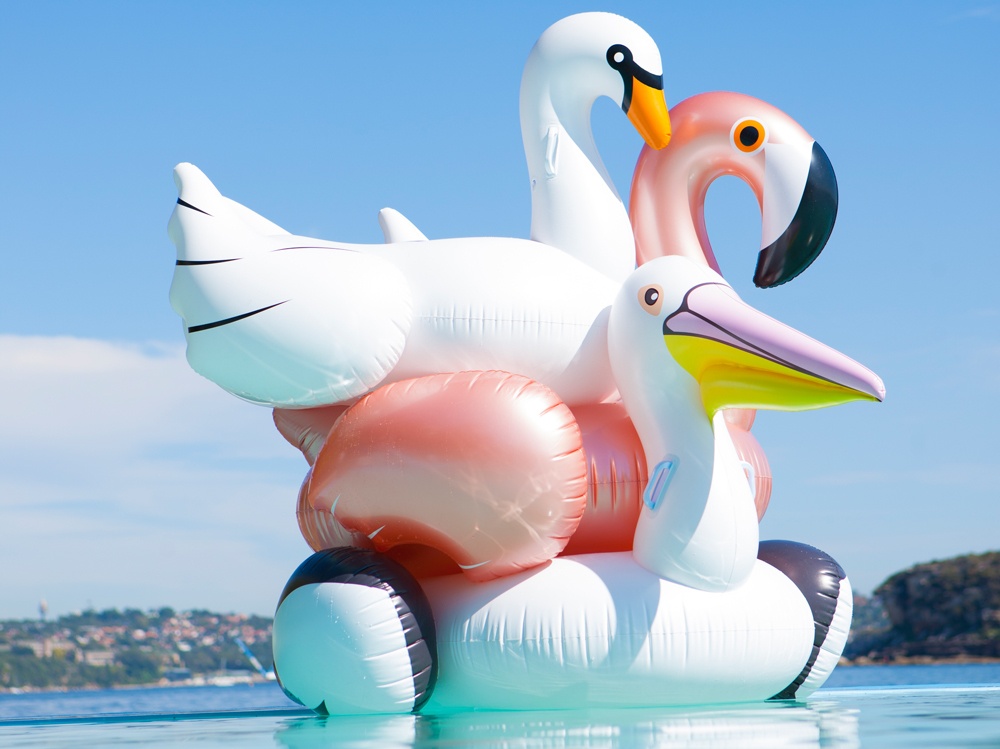 2 Porte boissons Flamant Rose,Cygne et Verres Sunnylife - Les